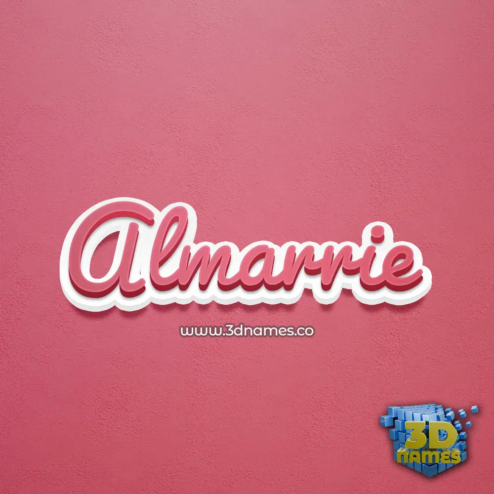 almarrie in Red Scribble style - 3D name wallpaper