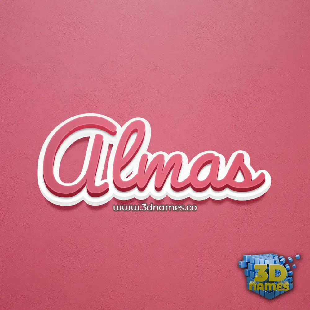almas in Red Scribble style - 3D name wallpaper