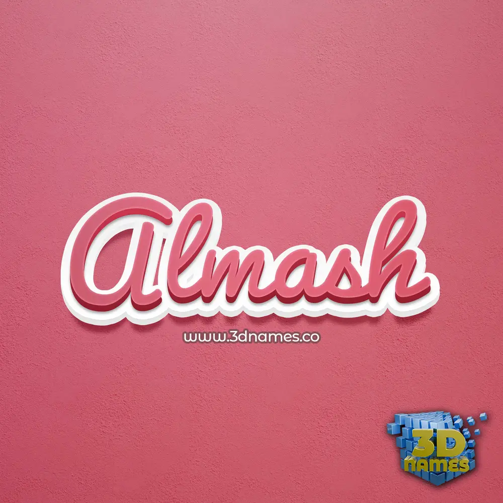 almash in Red Scribble style - 3D name wallpaper