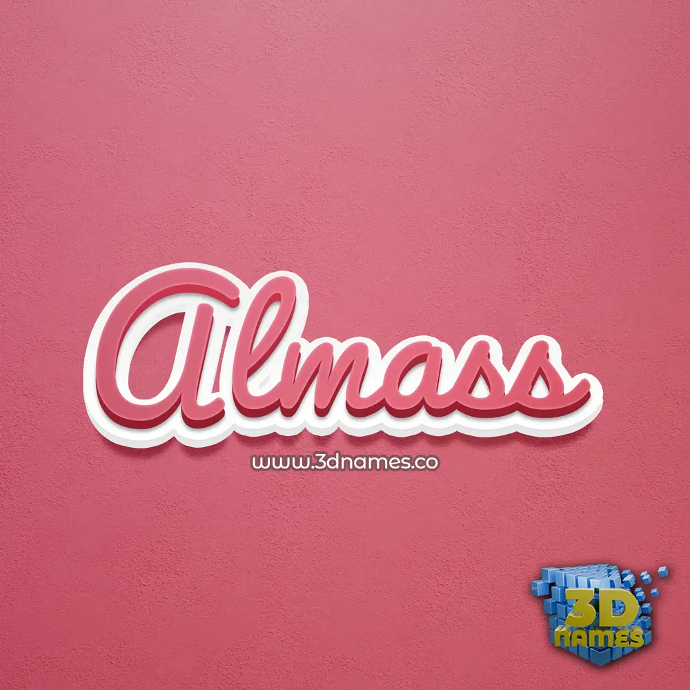 almass in Red Scribble style - 3D name wallpaper