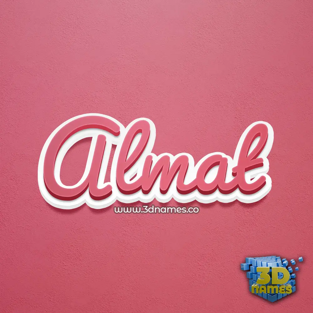 almat in Red Scribble style - 3D name wallpaper