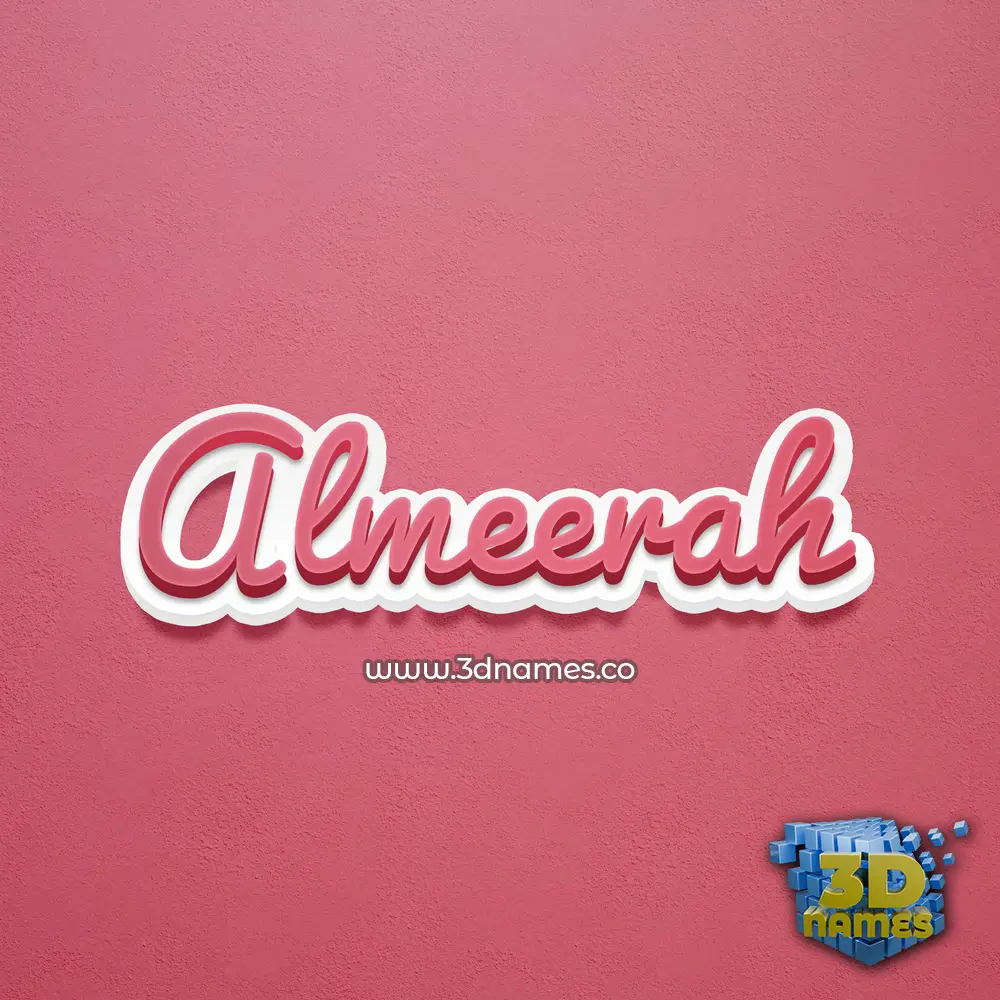 almeerah in Red Scribble style - 3D name wallpaper