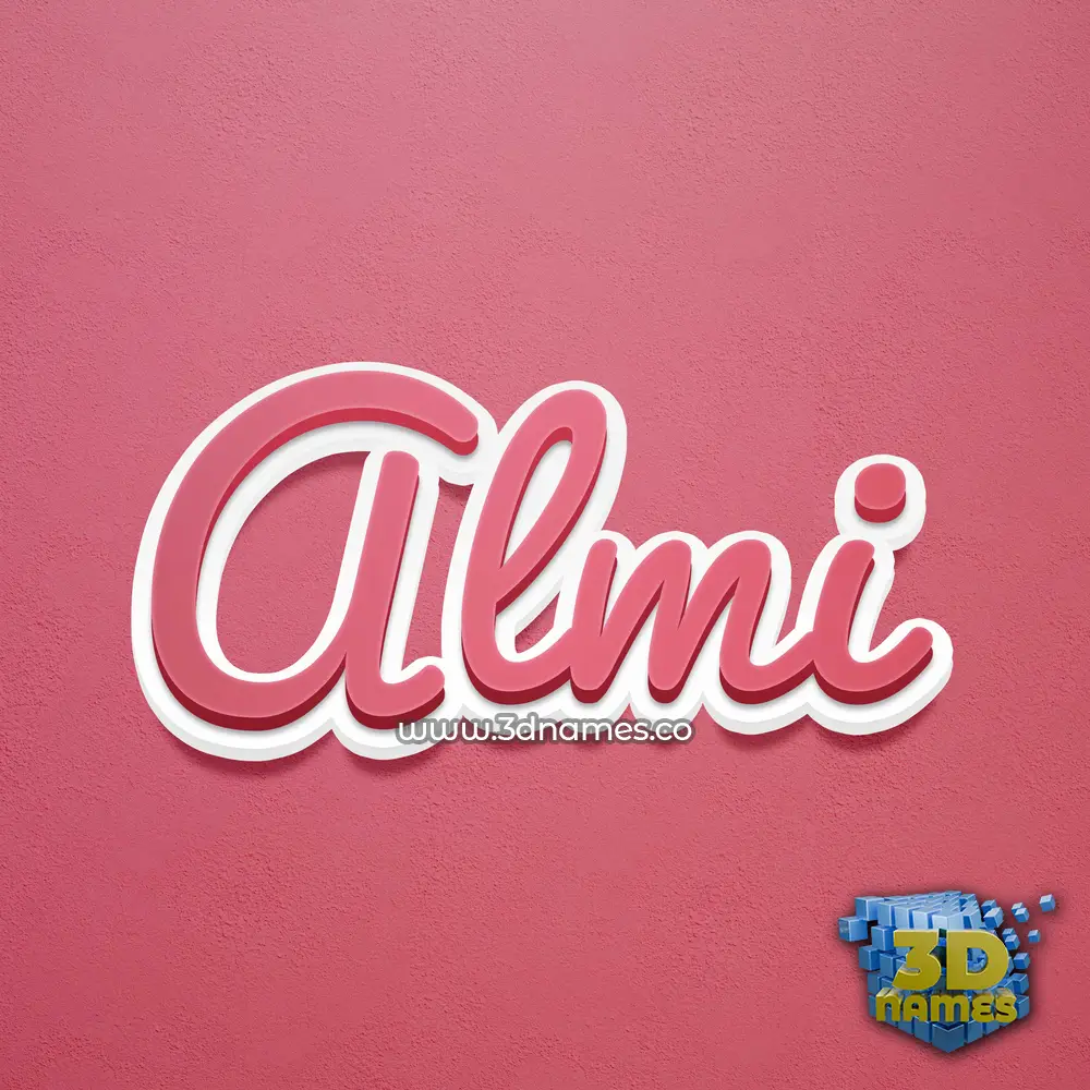 almi in Red Scribble style - 3D name wallpaper