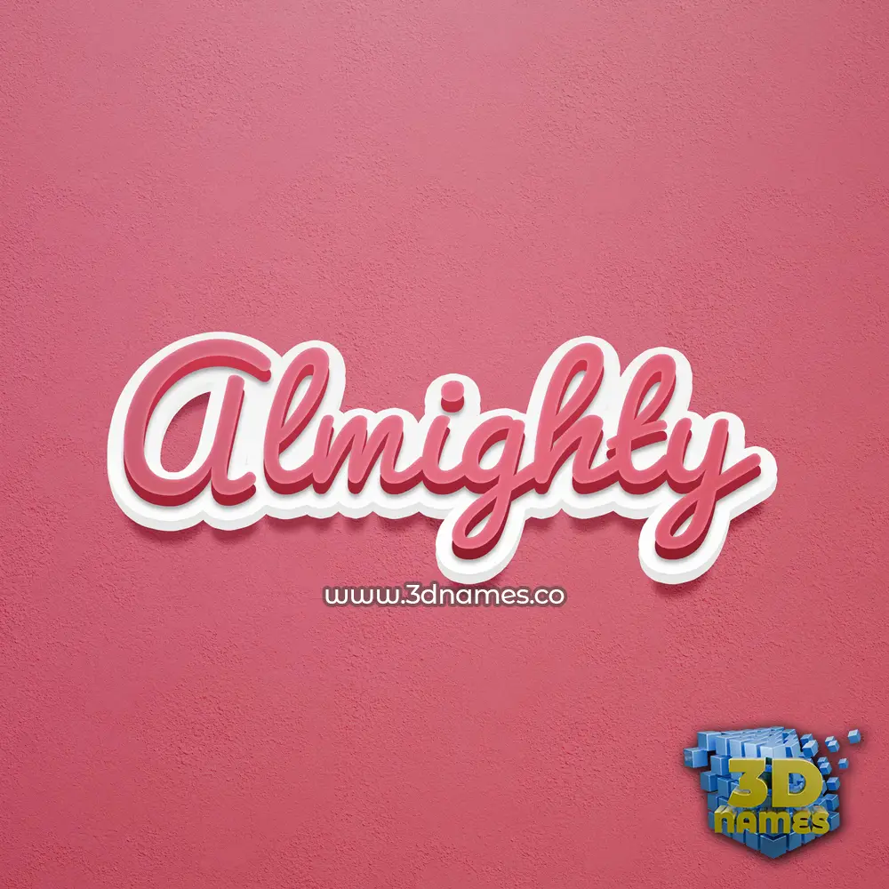 almighty in Red Scribble style - 3D name wallpaper
