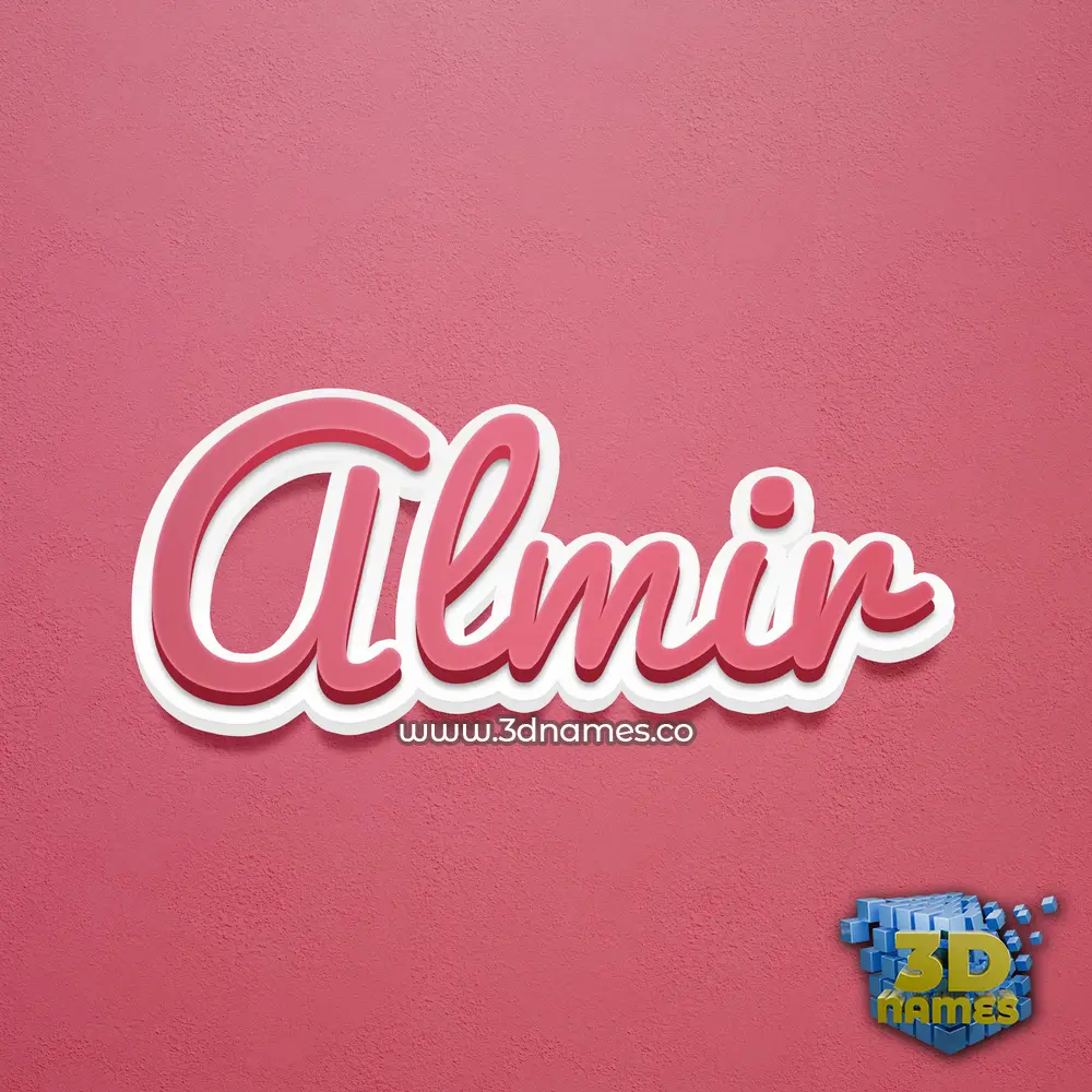 almir in Red Scribble style - 3D name wallpaper
