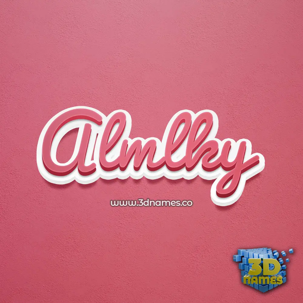 almlky in Red Scribble style - 3D name wallpaper