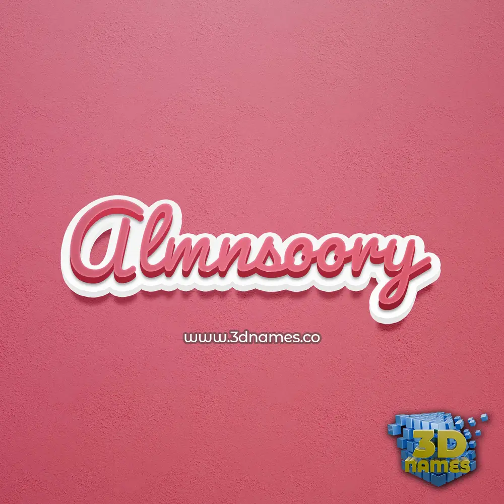 almnsoory in Red Scribble style - 3D name wallpaper