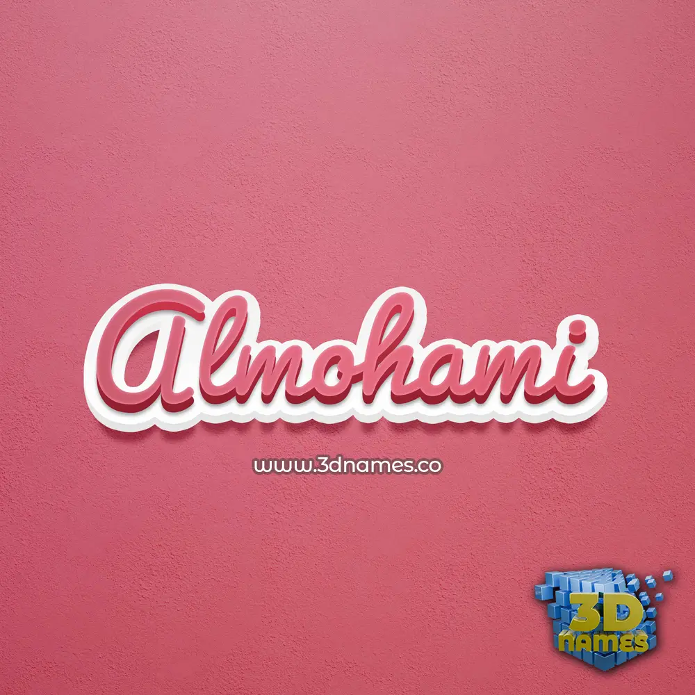 almohami in Red Scribble style - 3D name wallpaper