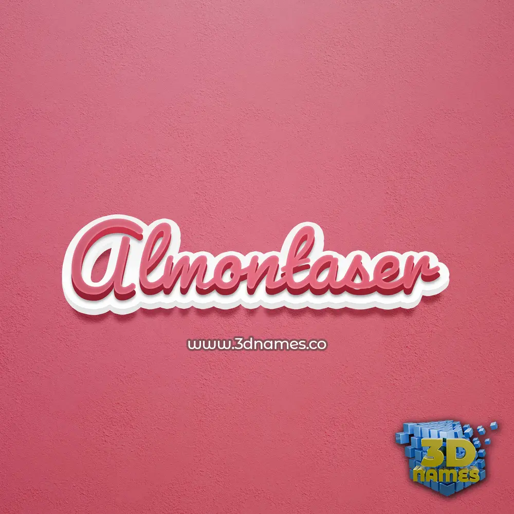 almontaser in Red Scribble style - 3D name wallpaper