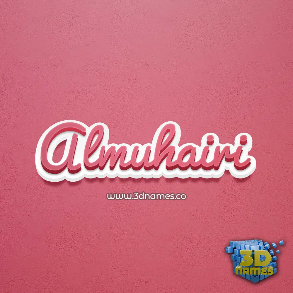 almuhairi in Red Scribble style - 3D name wallpaper