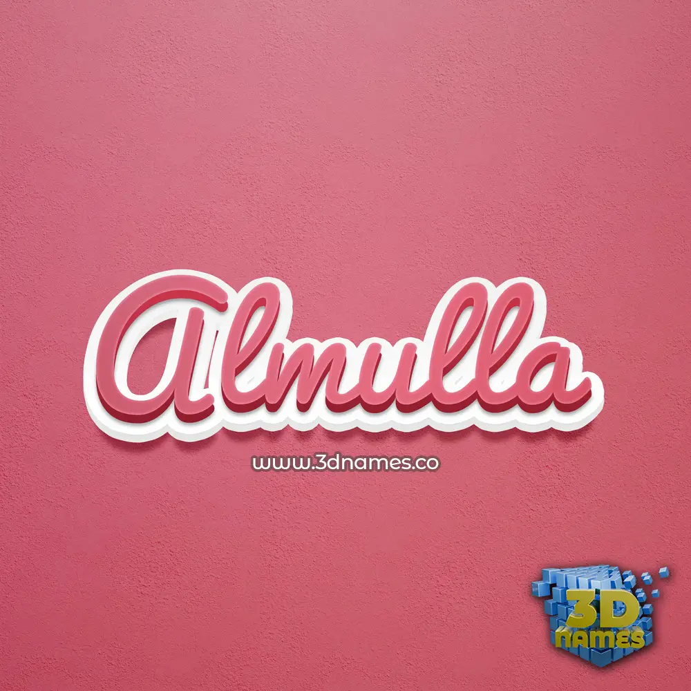 almulla in Red Scribble style - 3D name wallpaper