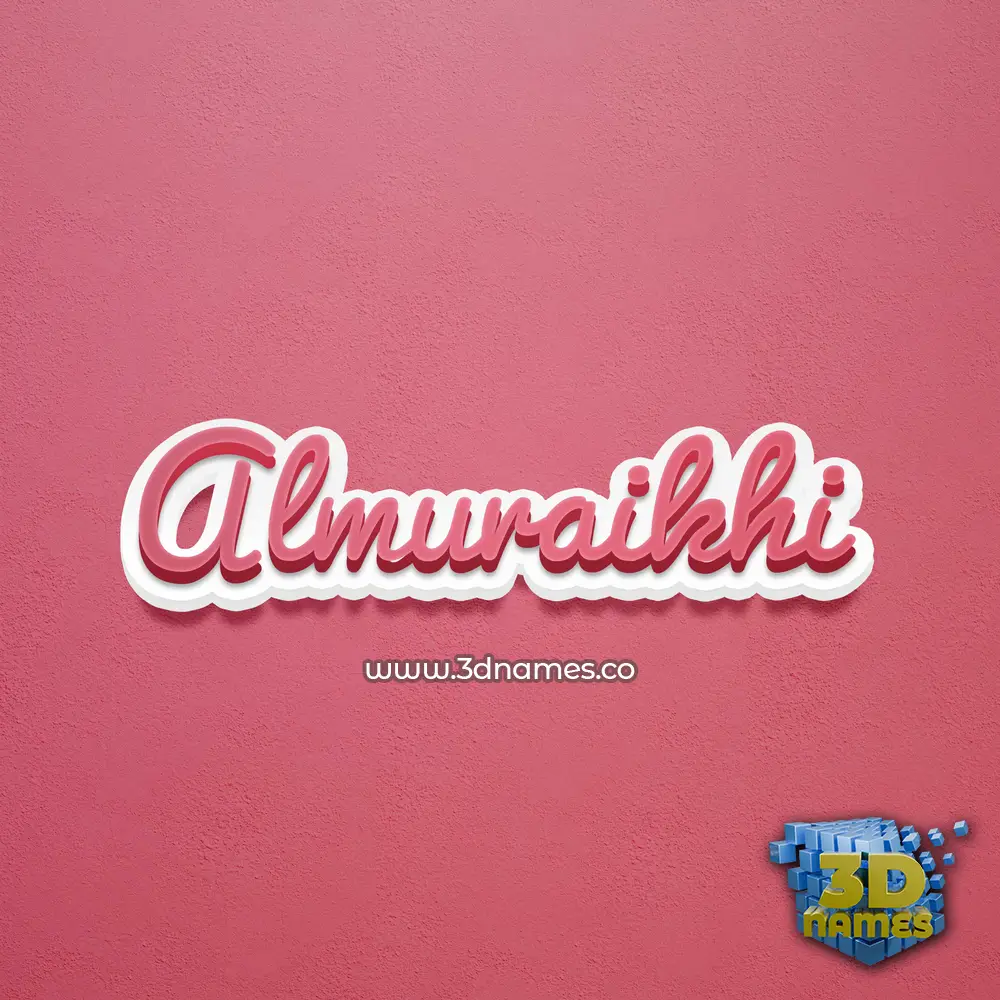 almuraikhi in Red Scribble style - 3D name wallpaper
