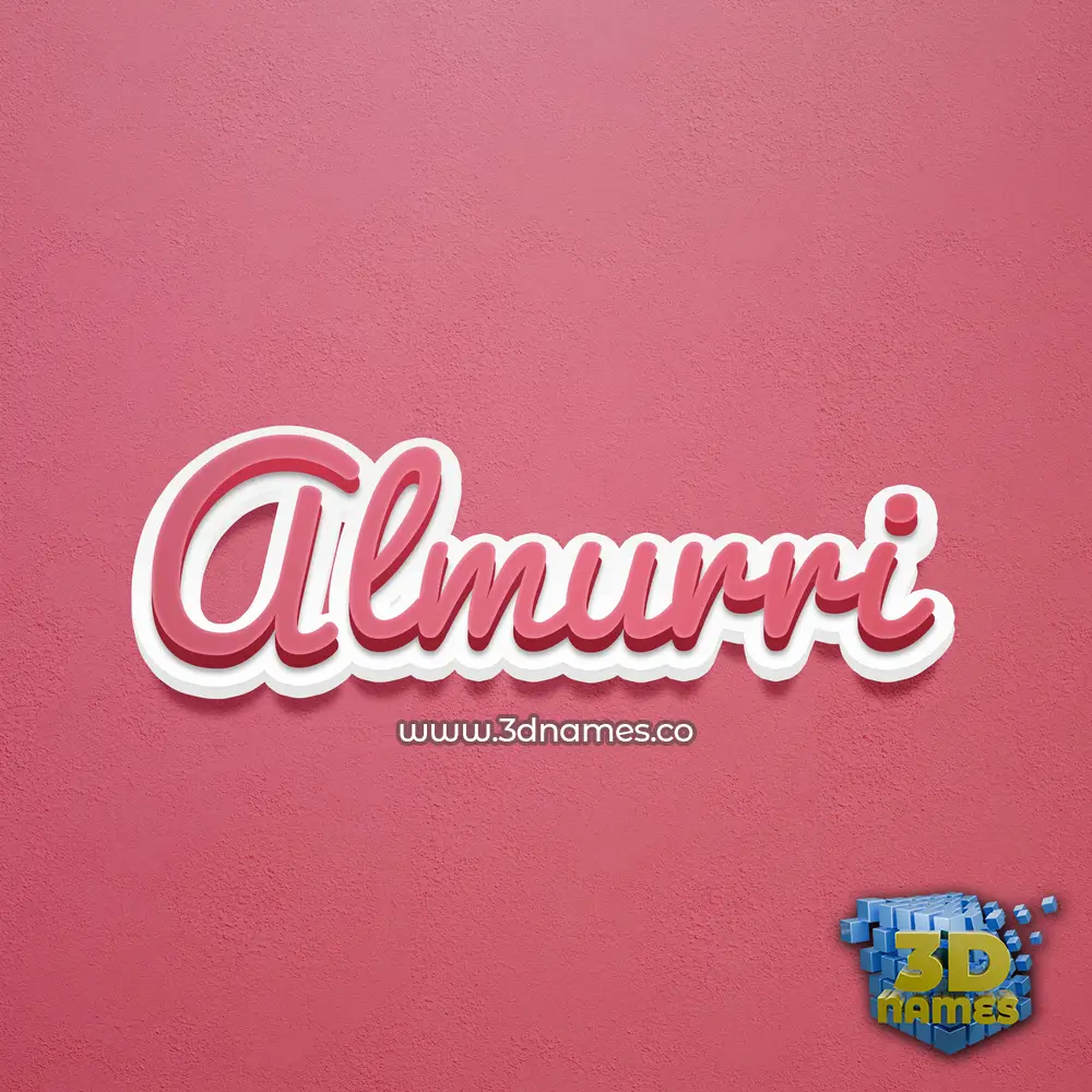 almurri in Red Scribble style - 3D name wallpaper