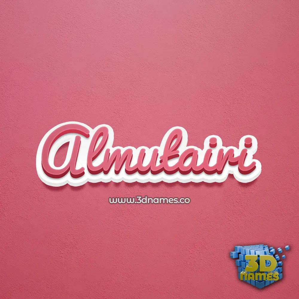 almutairi in Red Scribble style - 3D name wallpaper