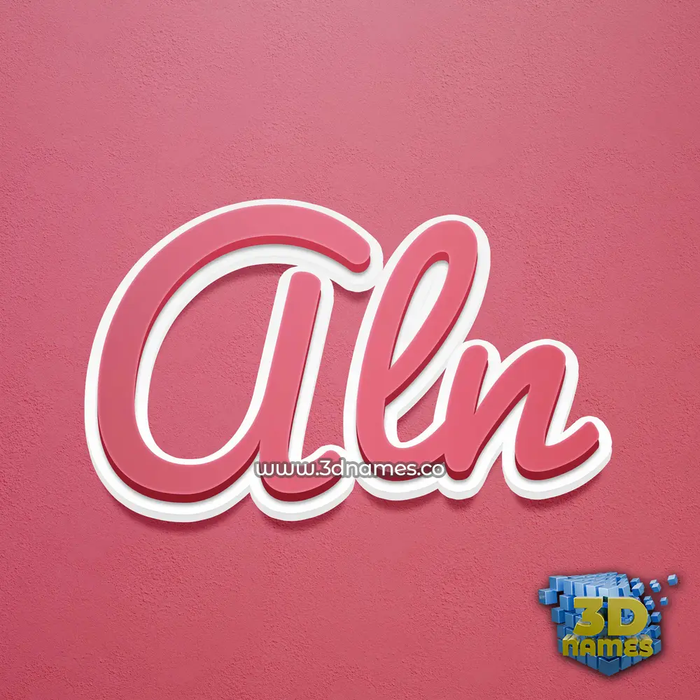 aln in Red Scribble style - 3D name wallpaper