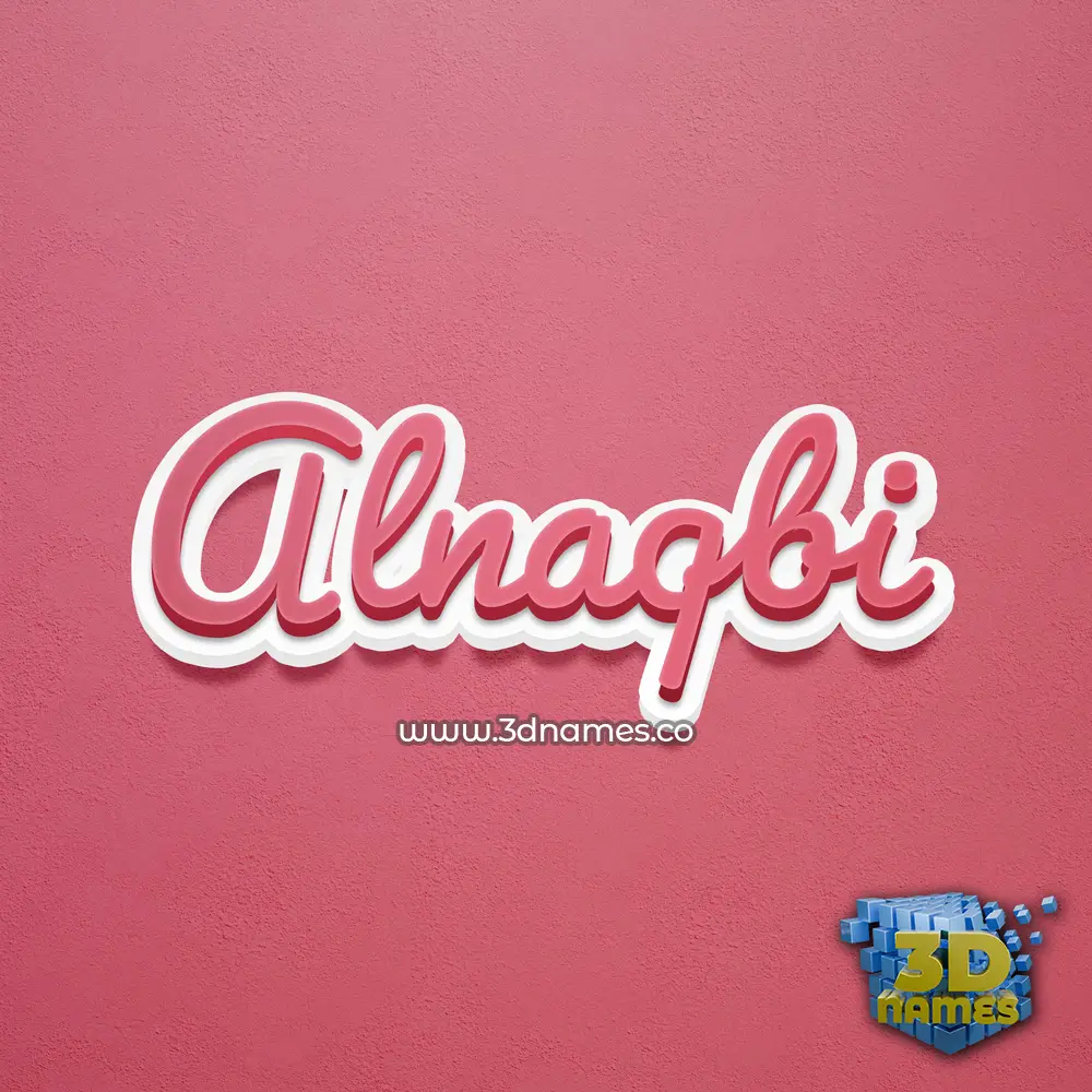 alnaqbi in Red Scribble style - 3D name wallpaper
