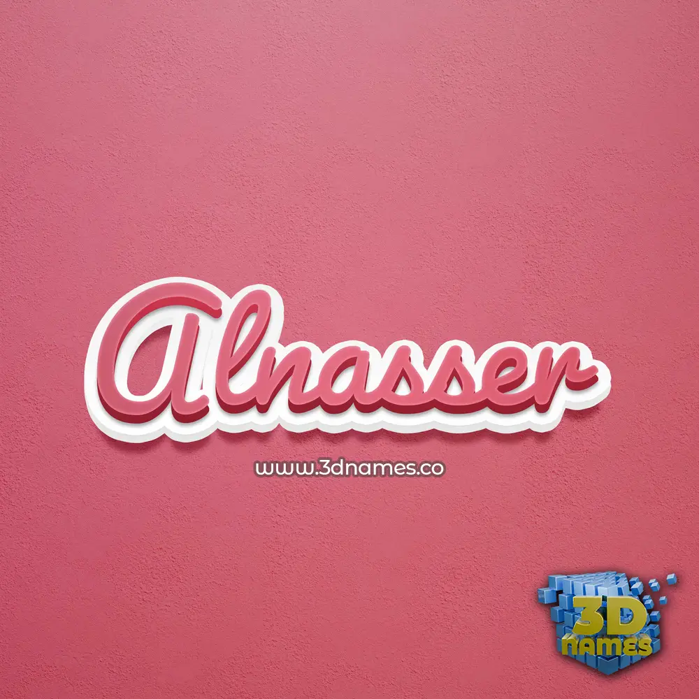 alnasser in Red Scribble style - 3D name wallpaper