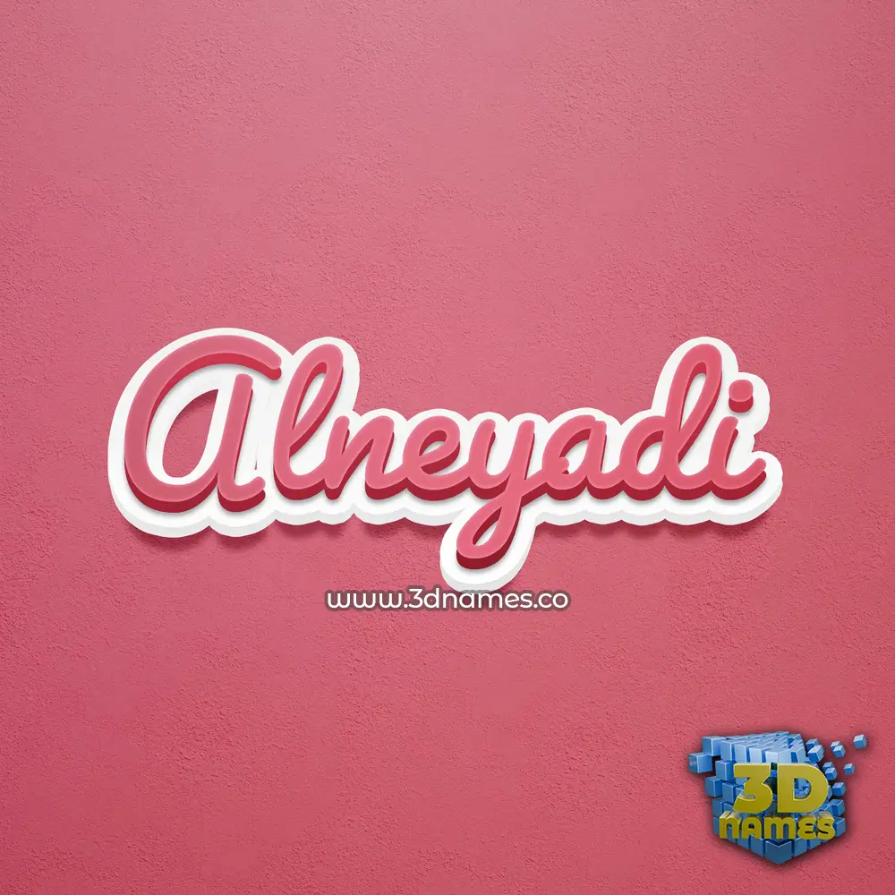 alneyadi in Red Scribble style - 3D name wallpaper