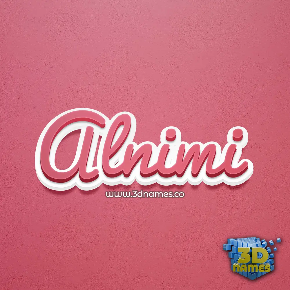 alnimi in Red Scribble style - 3D name wallpaper