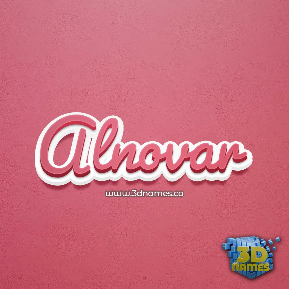 alnovar in Red Scribble style - 3D name wallpaper