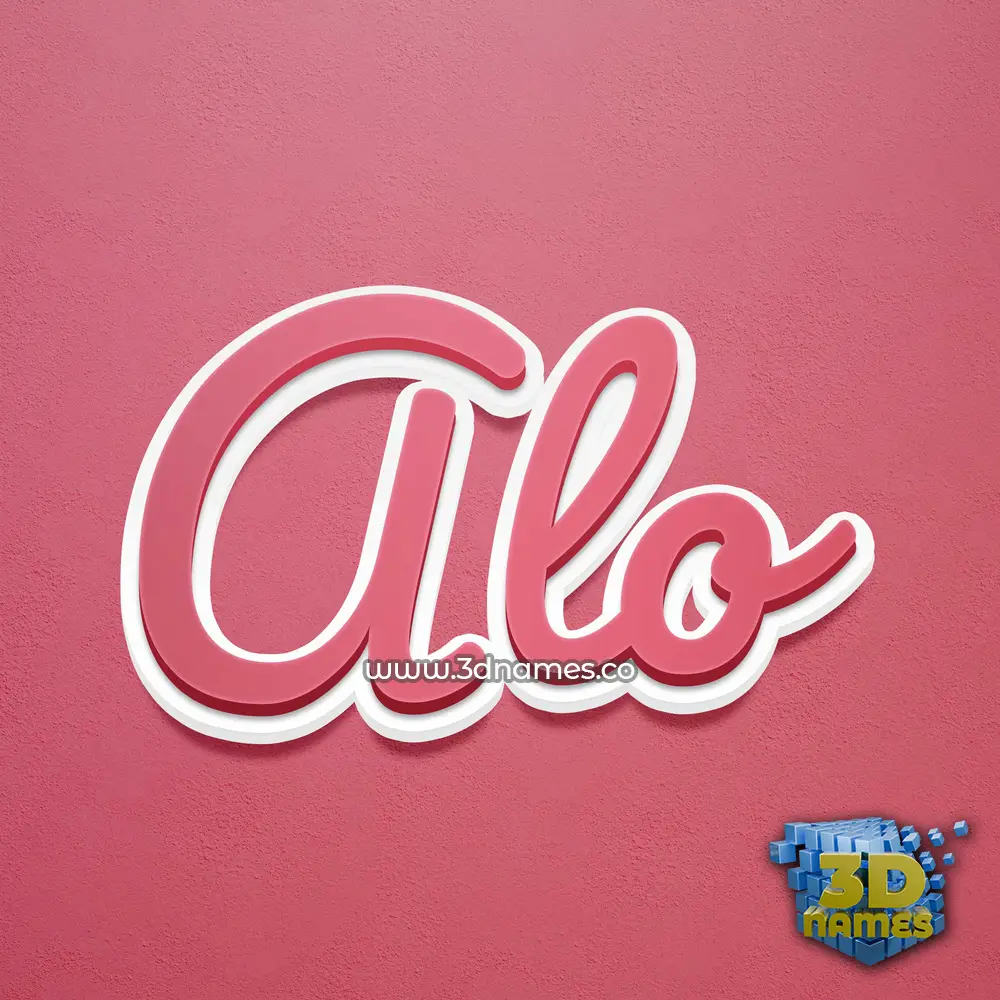 alo in Red Scribble style - 3D name wallpaper