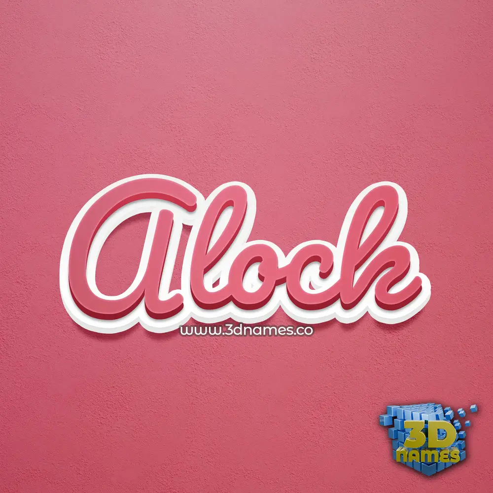 alock in Red Scribble style - 3D name wallpaper