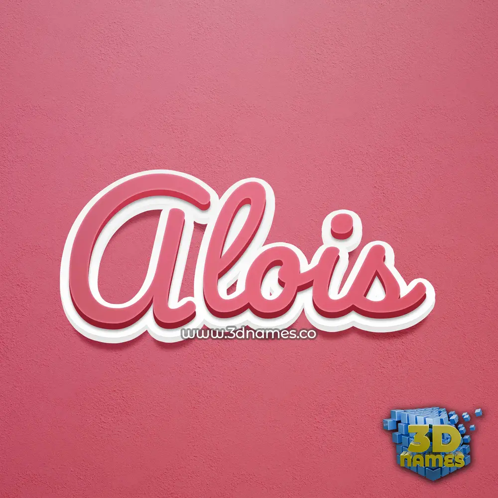 alois in Red Scribble style - 3D name wallpaper