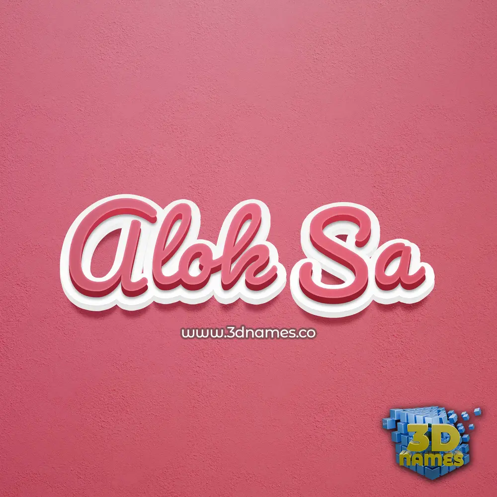 alok sa in Red Scribble style - 3D name wallpaper