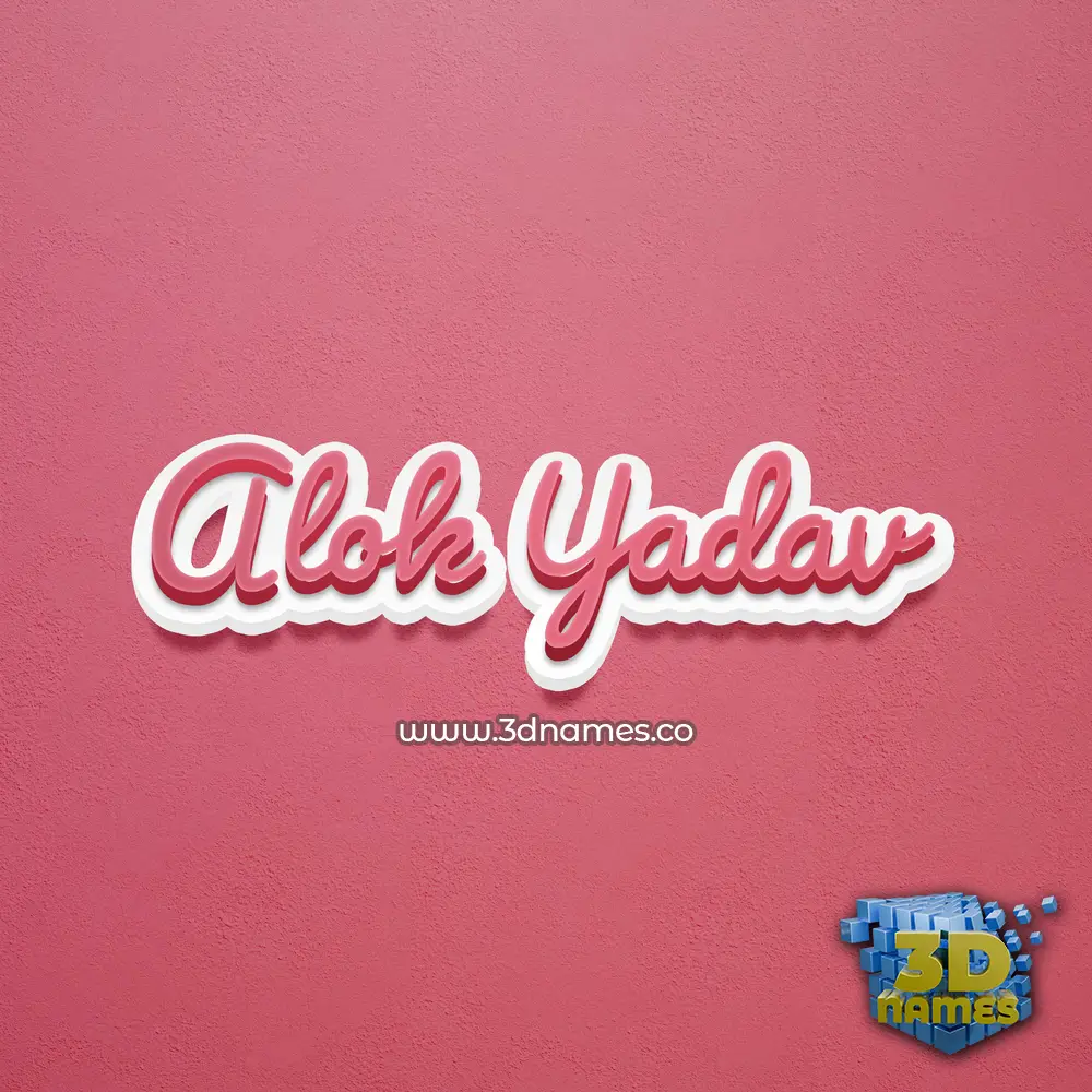 alok yadav in Red Scribble style - 3D name wallpaper