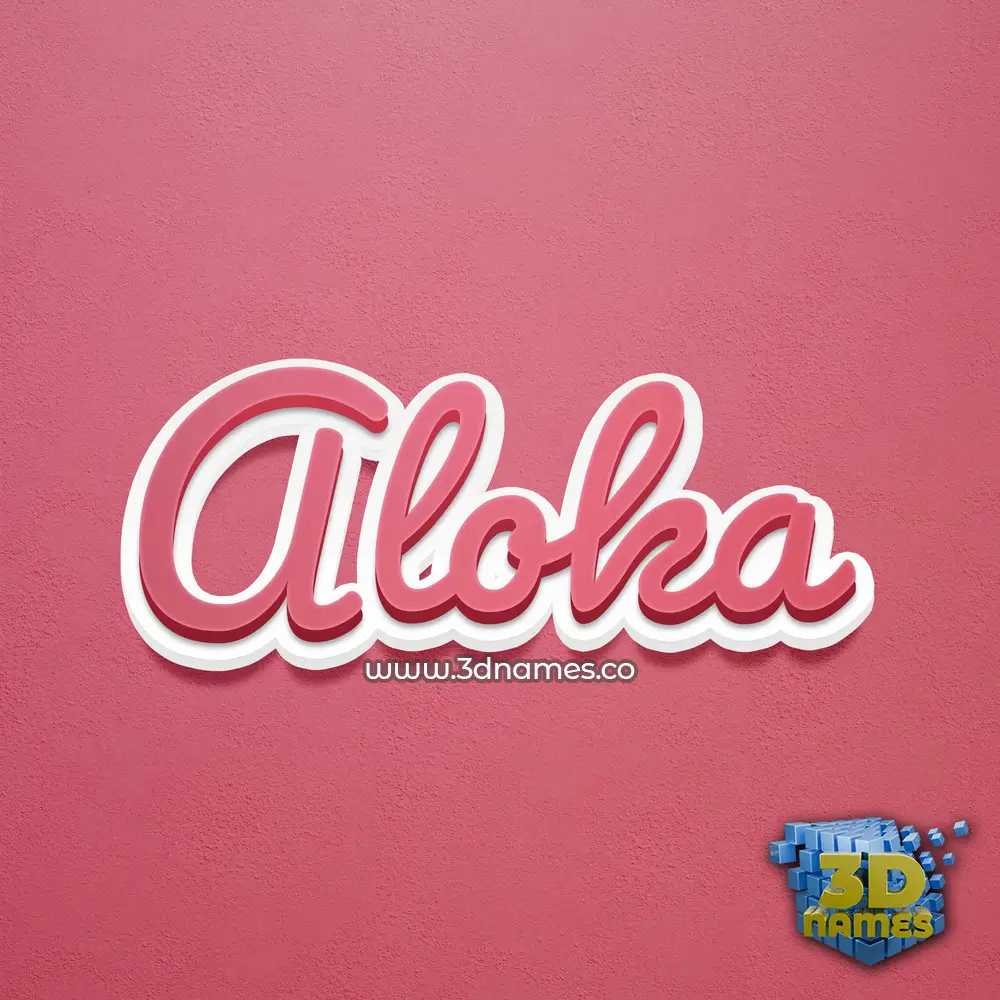 aloka in Red Scribble style - 3D name wallpaper