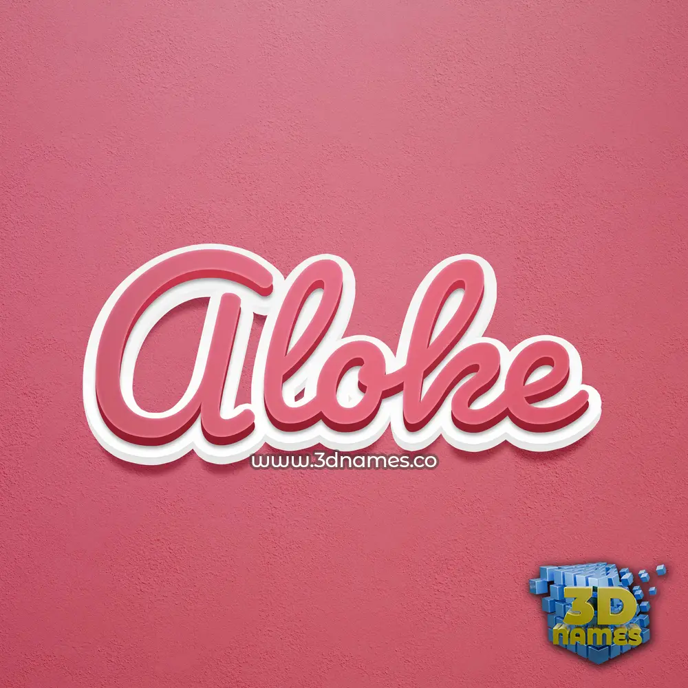 aloke in Red Scribble style - 3D name wallpaper