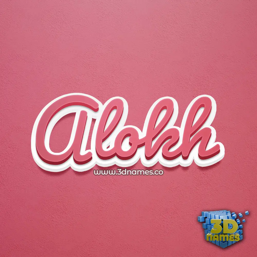 alokh in Red Scribble style - 3D name wallpaper