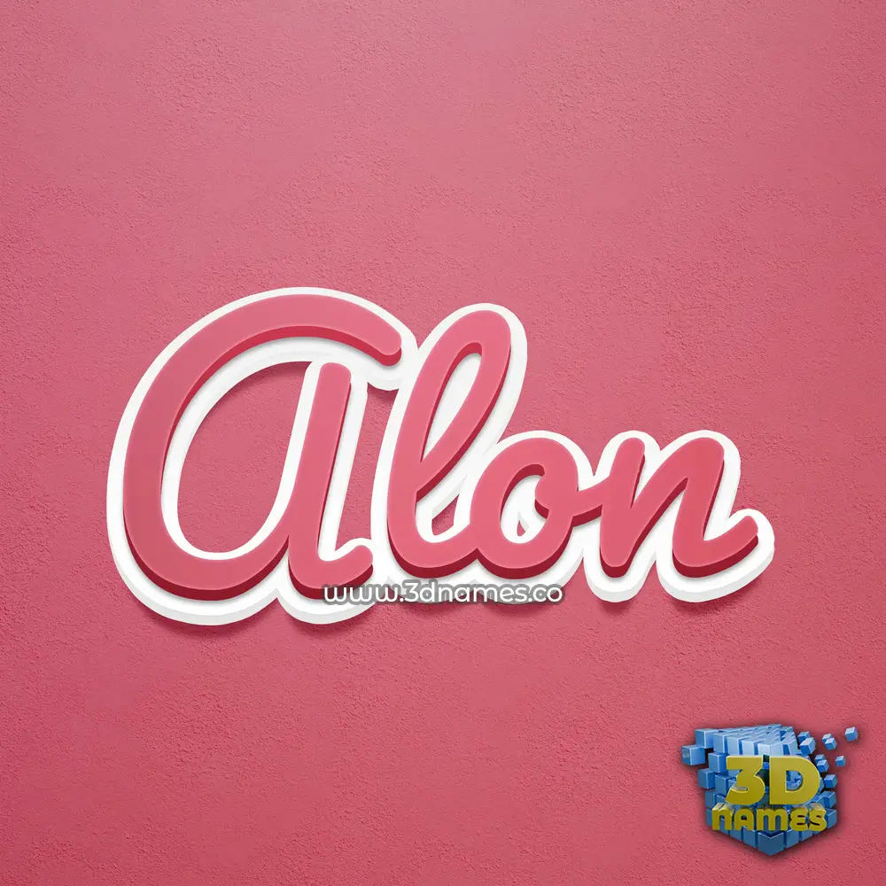 alon in Red Scribble style - 3D name wallpaper