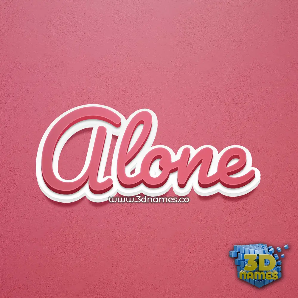 alone in Red Scribble style - 3D name wallpaper