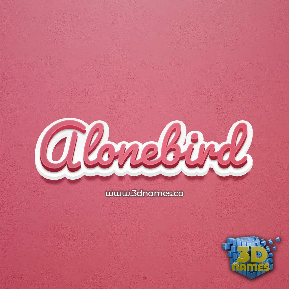 alonebird in Red Scribble style - 3D name wallpaper