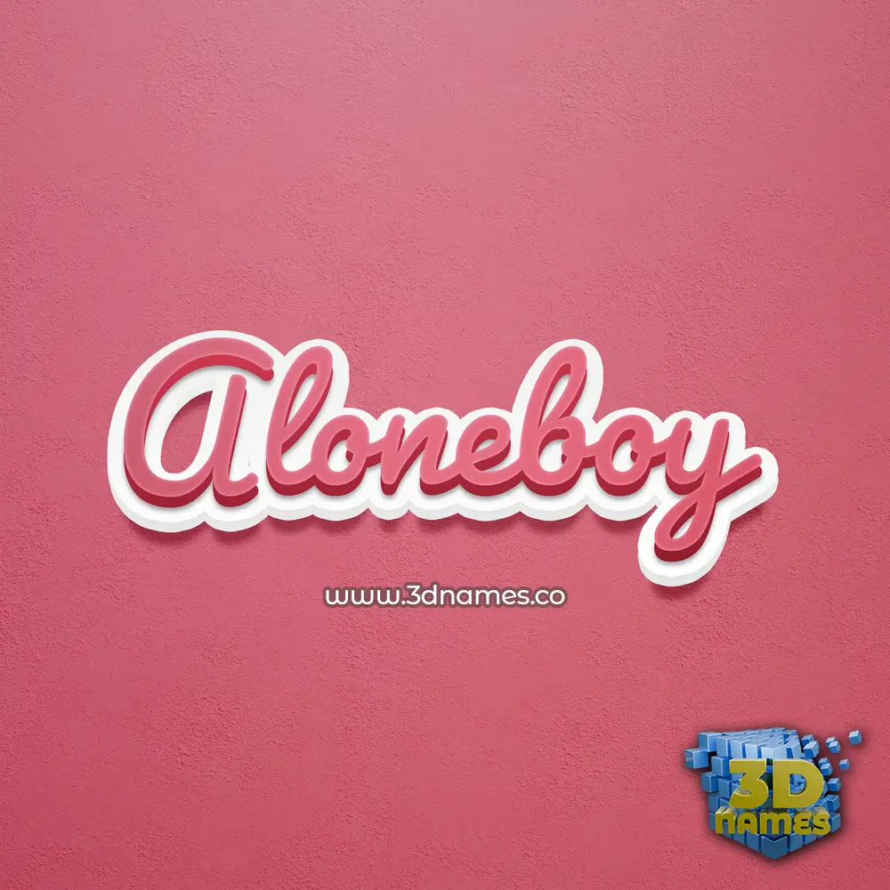 aloneboy in Red Scribble style - 3D name wallpaper