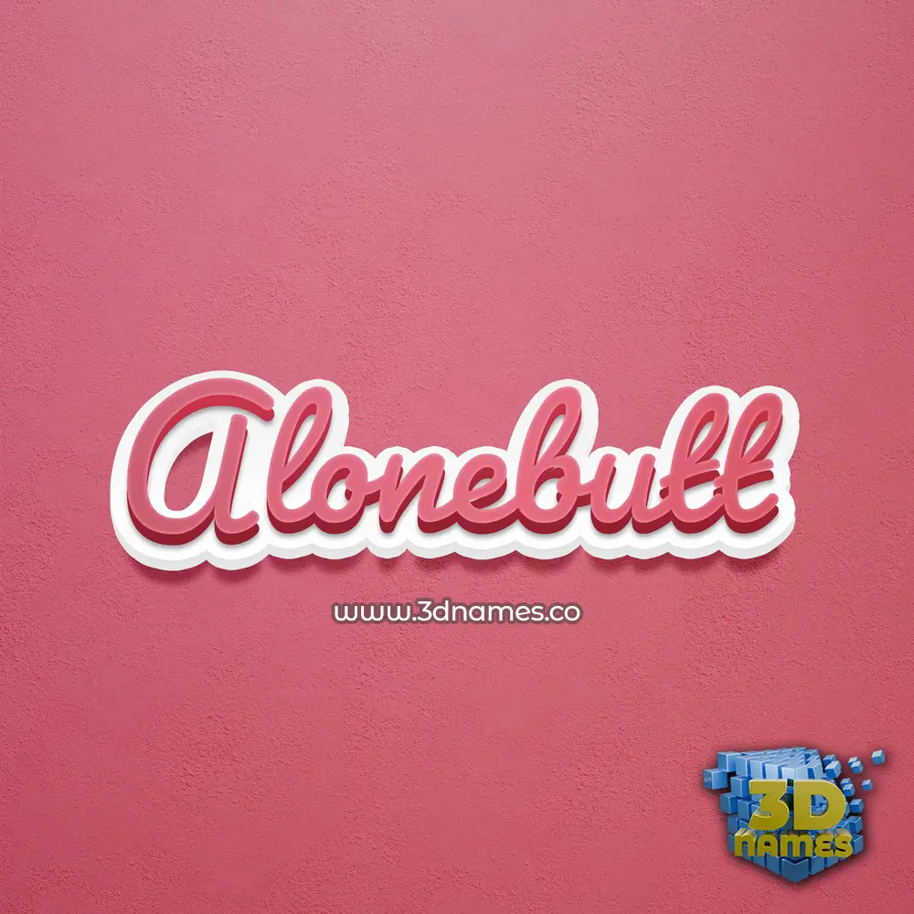alonebutt in Red Scribble style - 3D name wallpaper