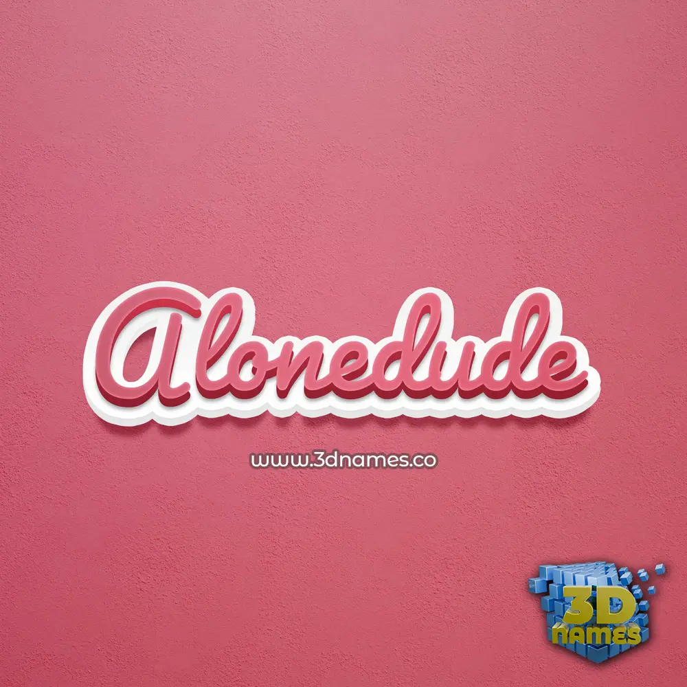 alonedude in Red Scribble style - 3D name wallpaper