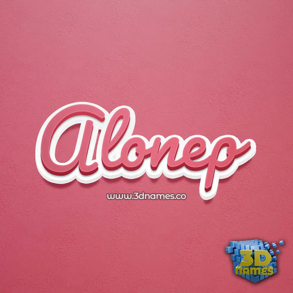 alonep in Red Scribble style - 3D name wallpaper