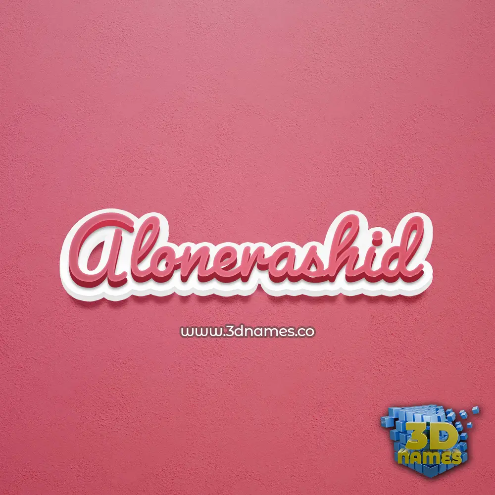 alonerashid in Red Scribble style - 3D name wallpaper
