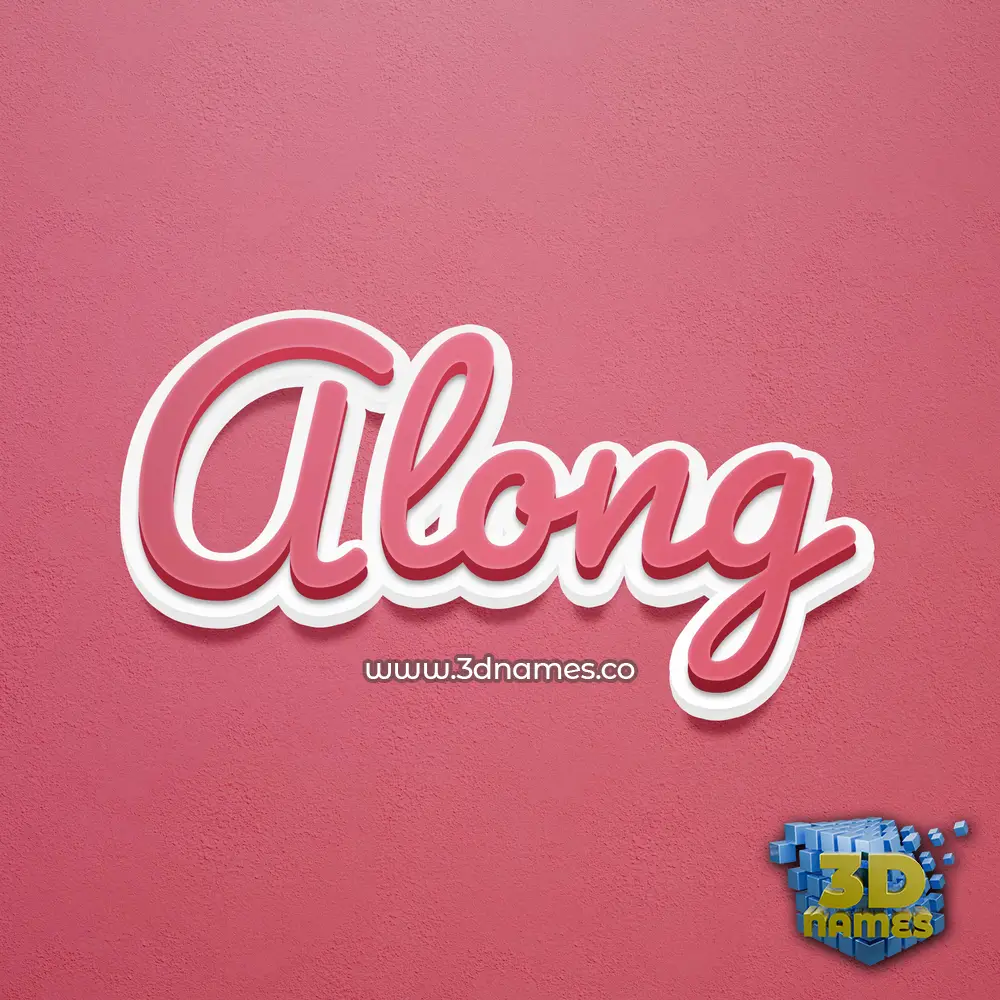 along in Red Scribble style - 3D name wallpaper