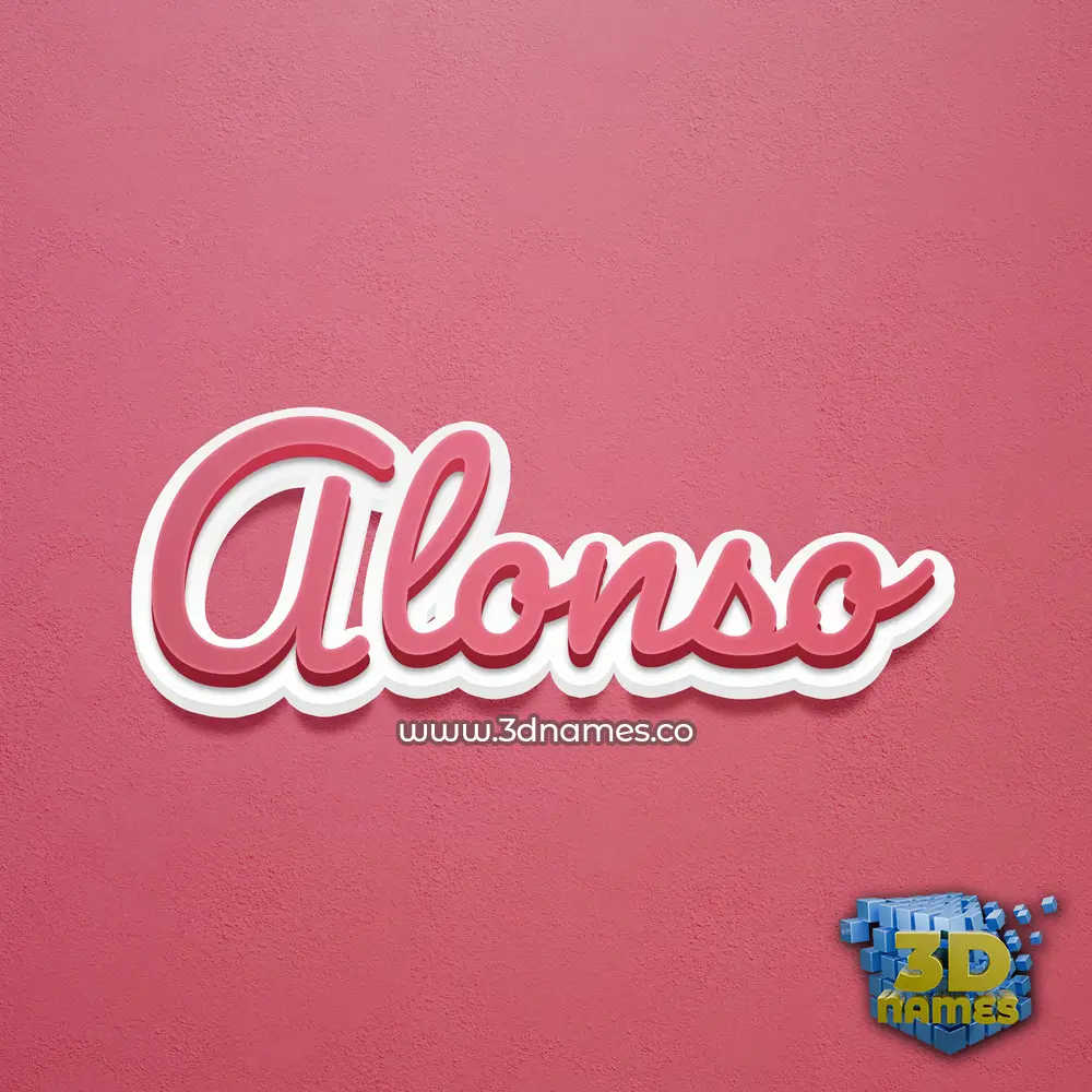 alonso in Red Scribble style - 3D name wallpaper