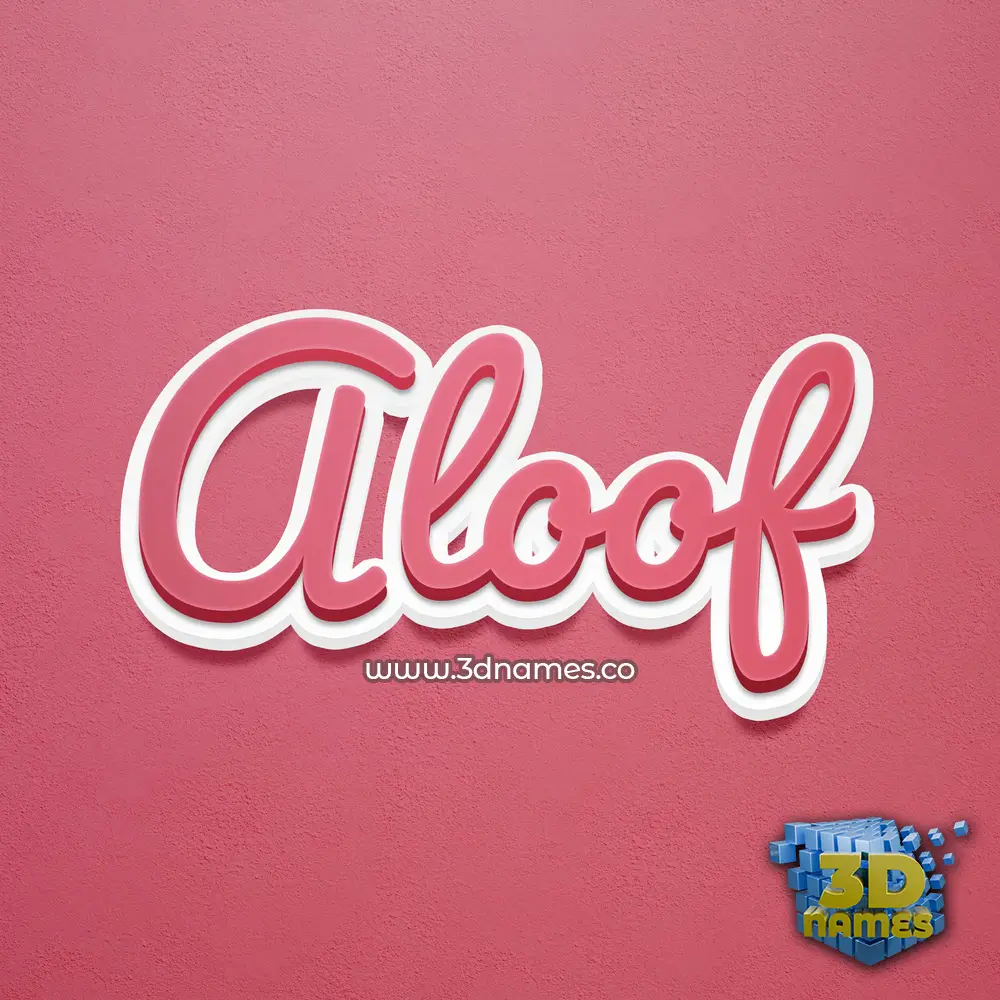 aloof in Red Scribble style - 3D name wallpaper