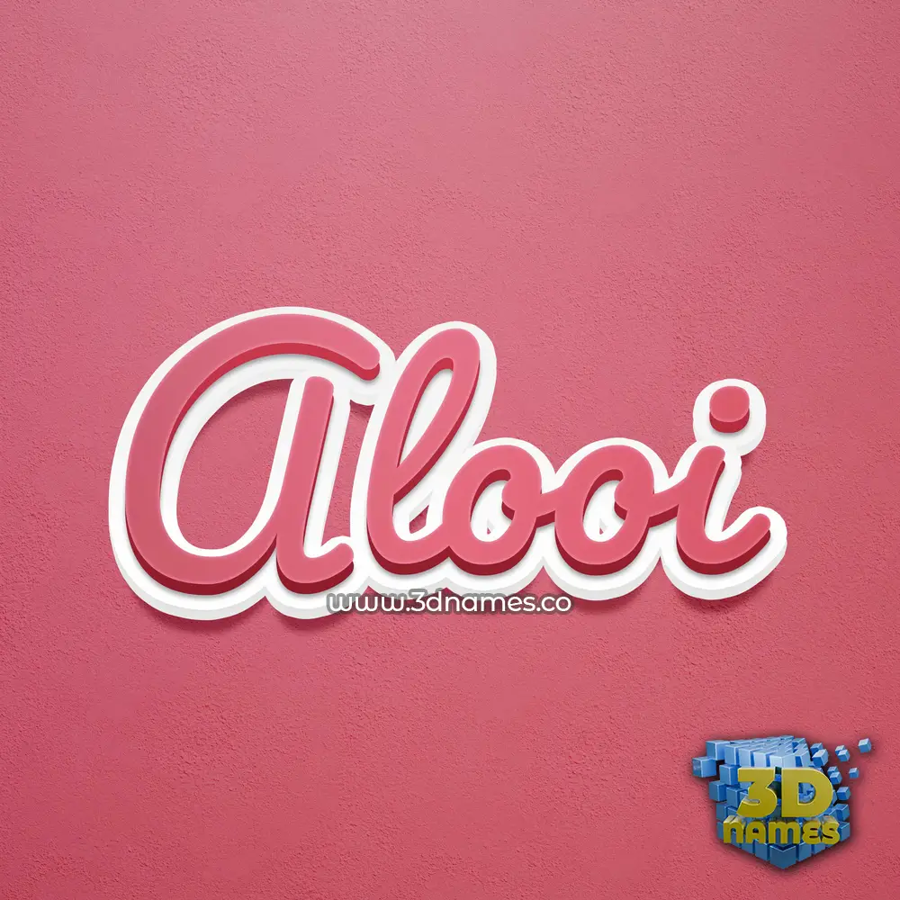 alooi in Red Scribble style - 3D name wallpaper