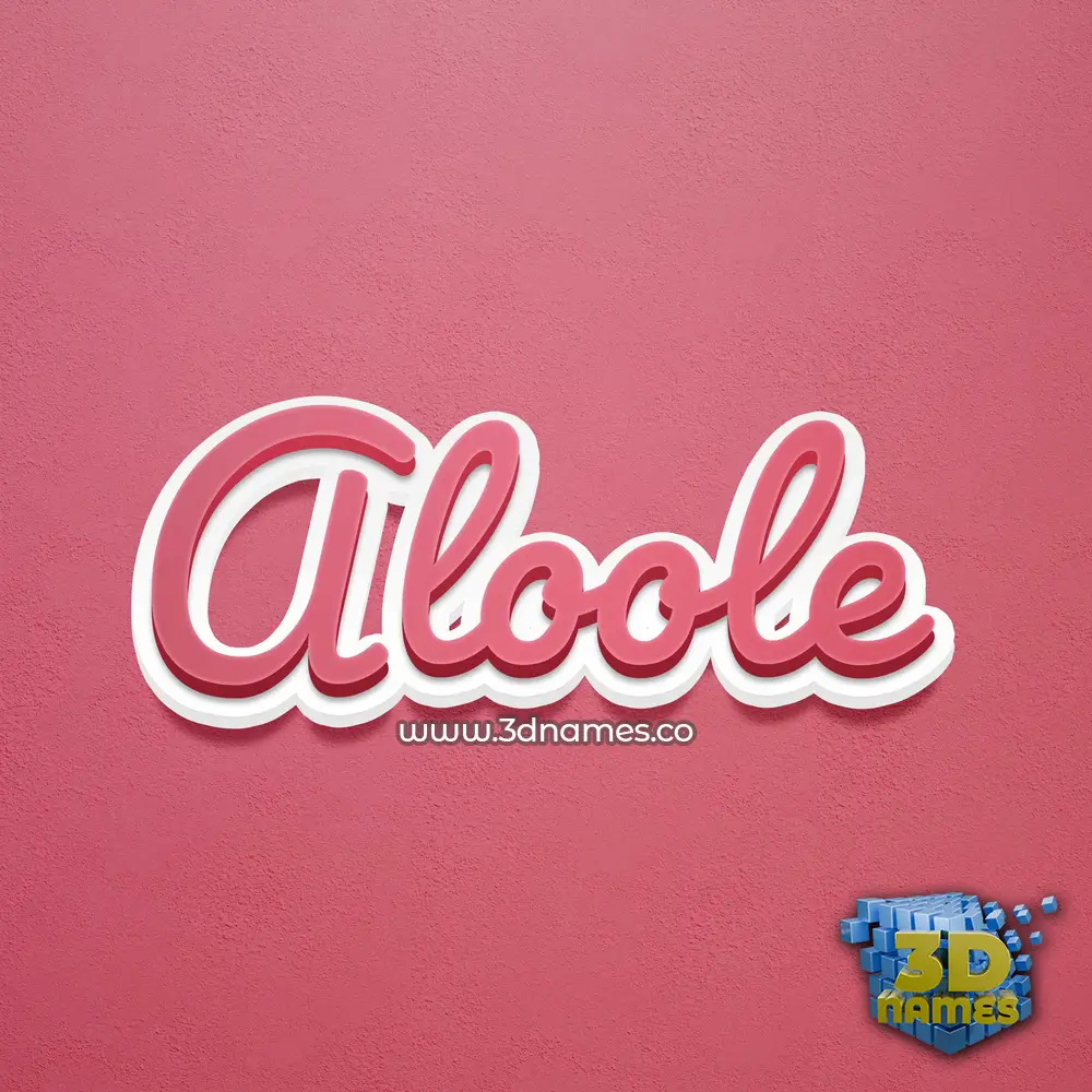 aloole in Red Scribble style - 3D name wallpaper