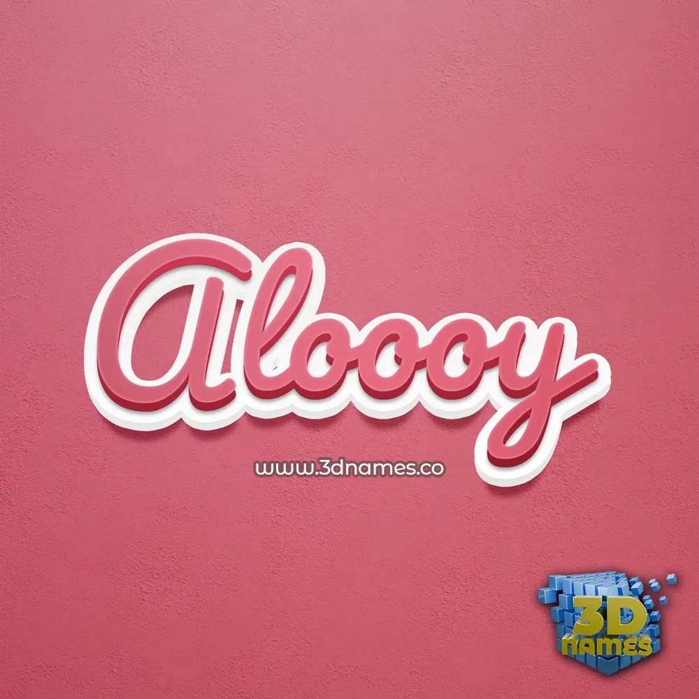 aloooy in Red Scribble style - 3D name wallpaper
