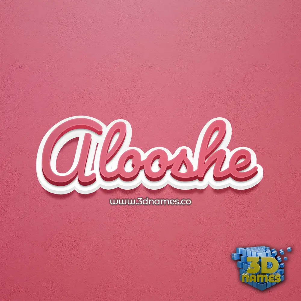 alooshe in Red Scribble style - 3D name wallpaper