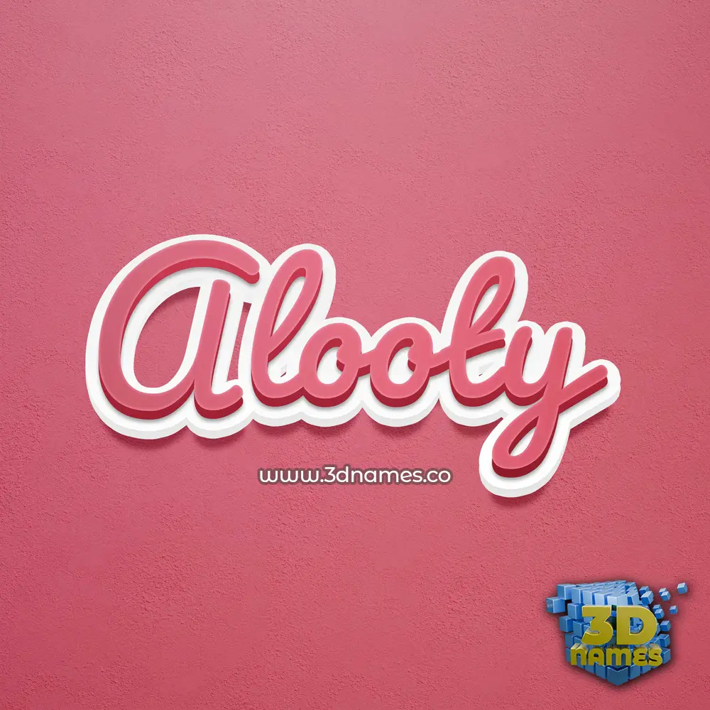 alooty in Red Scribble style - 3D name wallpaper