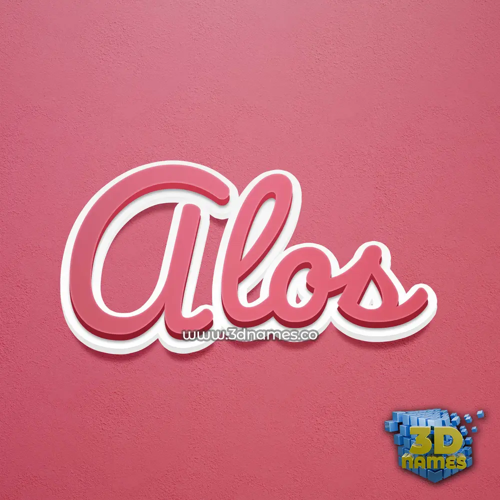 alos in Red Scribble style - 3D name wallpaper
