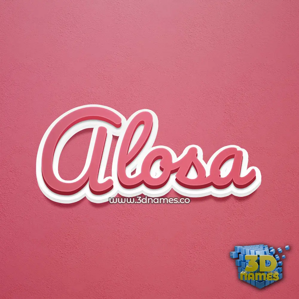 alosa in Red Scribble style - 3D name wallpaper